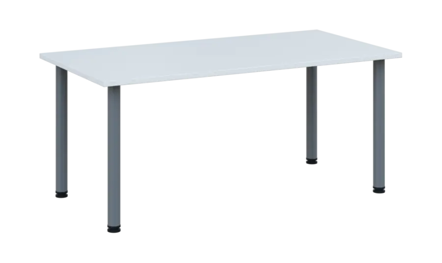 CRTR 160 jídelní stůl, kovová podnož stříbrná, deska 25 mm, 1600x800 mm, bílá